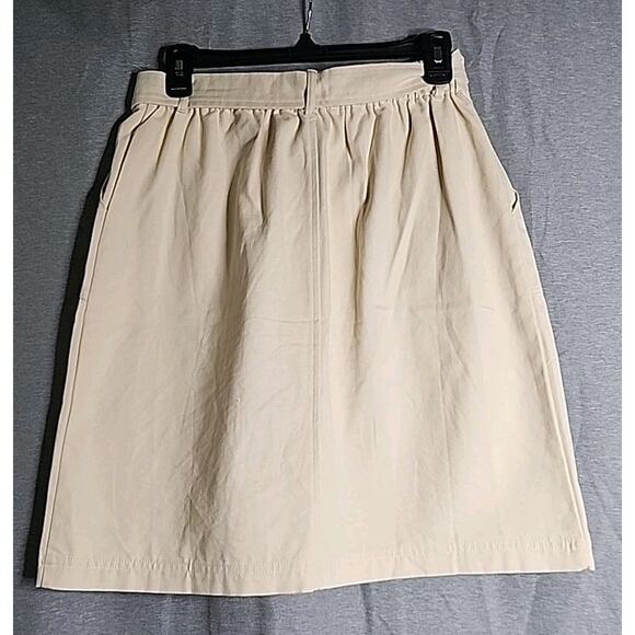 Böhme Denim Skirt Women's Size Medium Cream Cargo Slash Front Pockets Drawstring - Picture 2 of 7